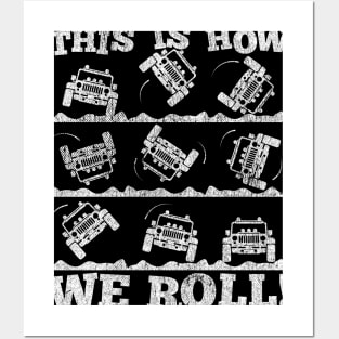 Funny Offroading print - This is How We Roll Rolling Jeep Posters and Art